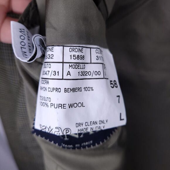 Canali Wool Blazer Mens Brown Houndstooth Italian 2 Button Single Breasted - Picture 13 of 15